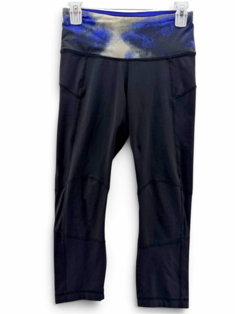 Lululemon Bright At Night Milky Way/Black Crop Leggings Size 6